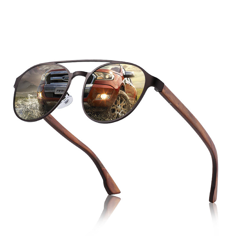 Polarized Sunglasses Fashion Colorful Polarized Lens Wooden Glasses Wooden Leg Sunglasses Men&