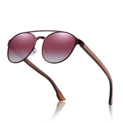 Polarized Sunglasses Fashion Colorful Polarized Lens Wooden Glasses Wooden Leg Sunglasses Men&