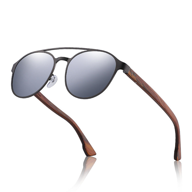 Polarized Sunglasses Fashion Colorful Polarized Lens Wooden Glasses Wooden Leg Sunglasses Men&