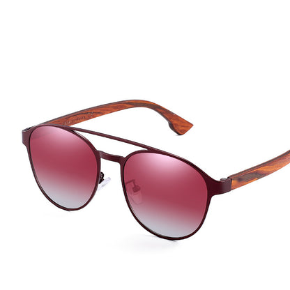 Polarized Sunglasses Fashion Colorful Polarized Lens Wooden Glasses Wooden Leg Sunglasses Men&