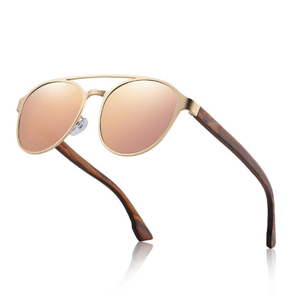 Polarized Sunglasses Fashion Colorful Polarized Lens Wooden Glasses Wooden Leg Sunglasses Men&