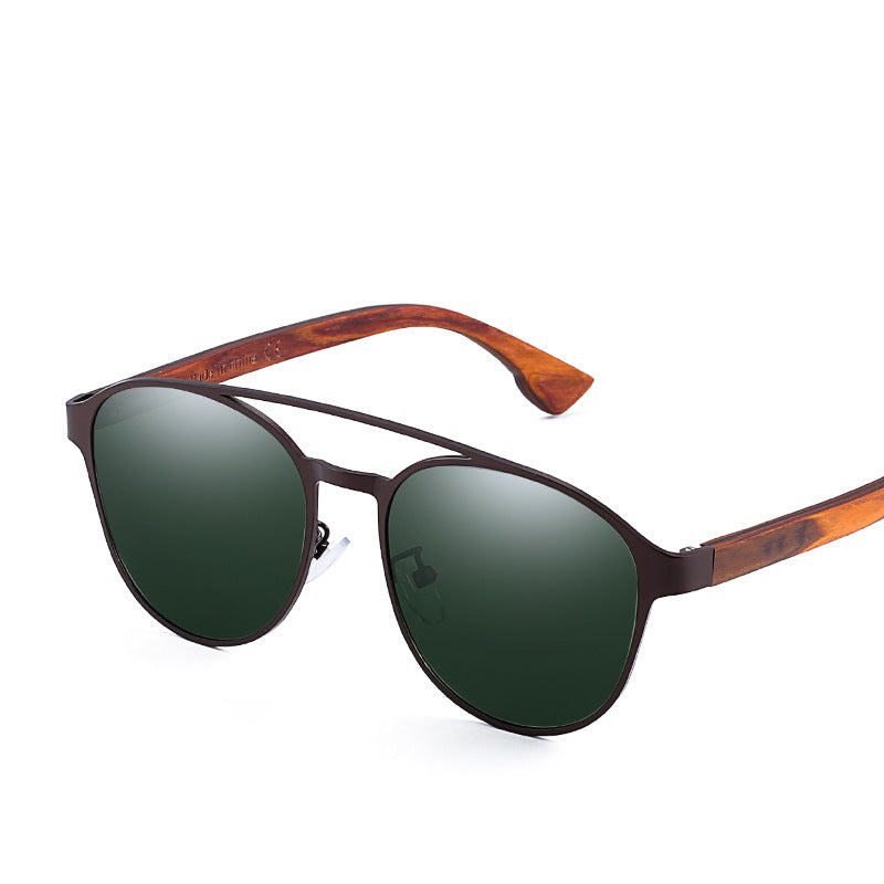 Polarized Sunglasses Fashion Colorful Polarized Lens Wooden Glasses Wooden Leg Sunglasses Men&