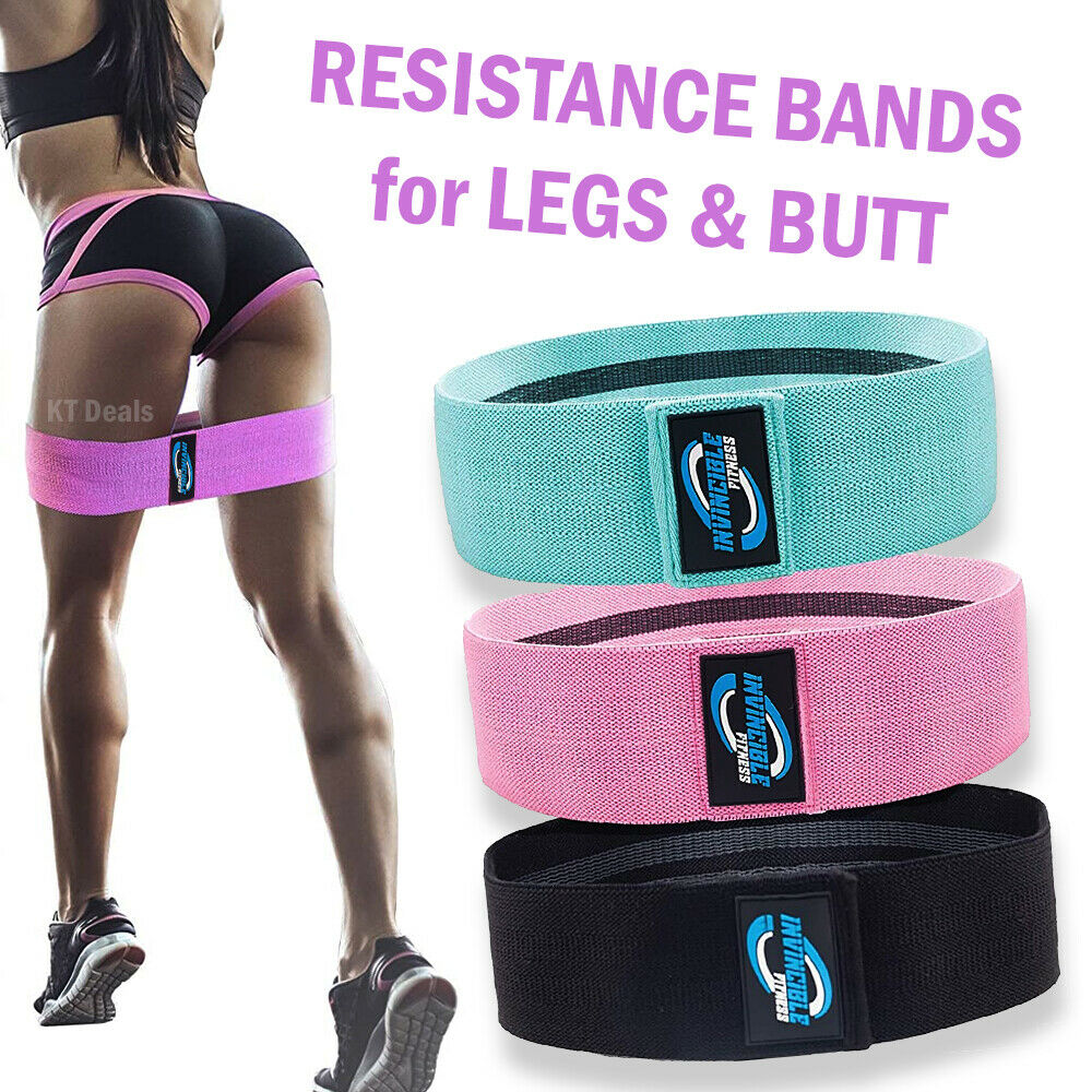 Workout Resistance Bands Loop Set Fitness Yoga Legs &amp; Butt Workout Exercise Band