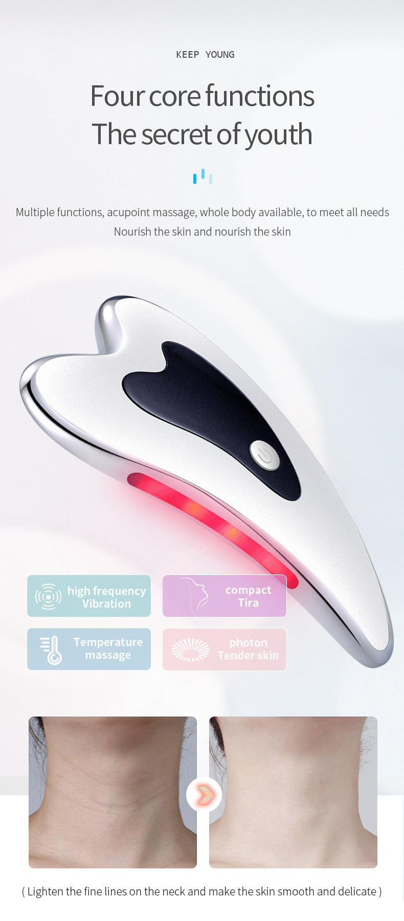 Fitness Slim Beauty™Little Dolphin Micro-current Gua Sha Removal Apparatus for Neck Wrinkles